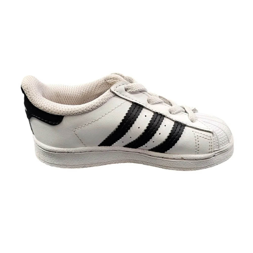 Adidas Originals Superstar El Toddler White Black Sneaker Shoes FU7717 Size 7.5K